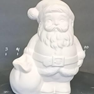 Unpainted Ceramic Bisque Santa Claus with his bag- Kris Kringle Ready to Paint Your Own U Paint Ceramic Bisque