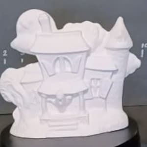 Unpainted Ceramic Small Spooky Halloween Haunted House Ready to Paint Ceramic Bisque Paint Your Own Pottery U Paint Ceramic Bisque image 1