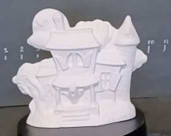 Unpainted Ceramic Small Spooky Halloween Haunted House Ready to Paint Ceramic Bisque  Paint Your Own Pottery - U Paint Ceramic Bisque