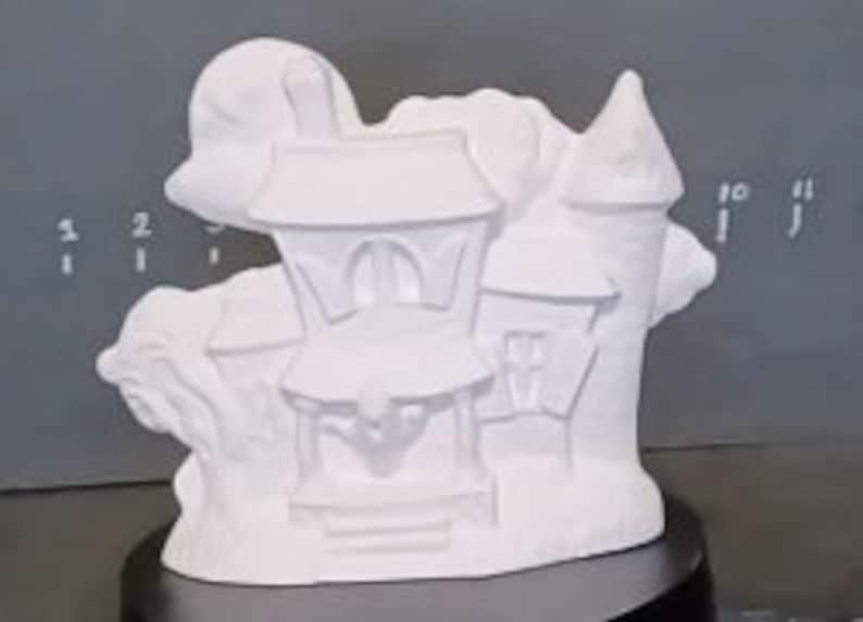 Unpainted Ceramic Small Spooky Halloween Haunted House Ready to Paint Ceramic Bisque Paint Your Own Pottery U Paint Ceramic Bisque image 1