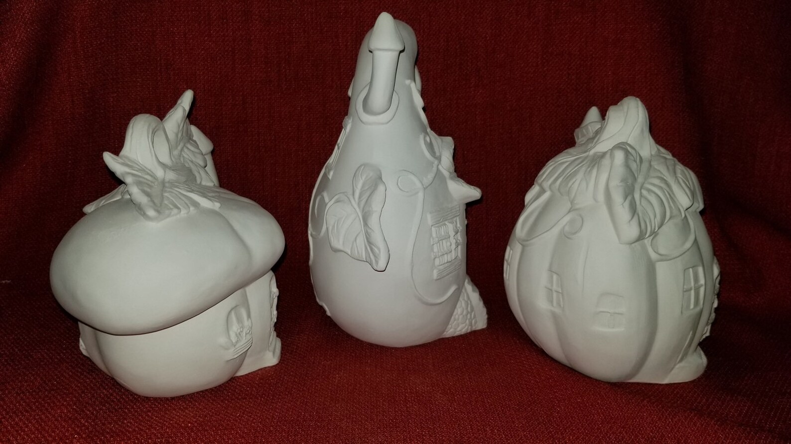 Unpainted Ceramic Bisque Fairy Garden Houses Gourd Squash Etsy