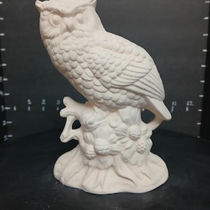 Ready to Paint Ceramic Bisque Beautiful Barn Owl on Branch Pine Cones Unpainted Ceramic Bisque Paint Your Own Pottery U Paint Ceramic Bisque