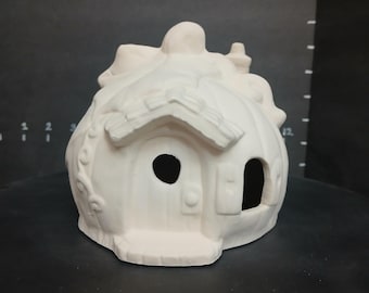 Unpainted Ceramic Pumpkin Fairy House Fairy Garden - Ready to Paint Ceramic Bisque Paint Your Own Pottery - U Paint Ceramic Bisque