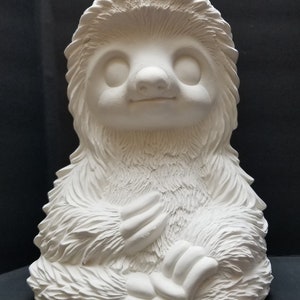 Unpainted Ceramic Sloth: Kawaii Bisque, Paint Your Own Pottery