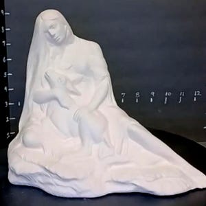 Unpainted Ceramic Ready to Paint Native American with Fawn Indian Maiden & Deer  - Paint Your Own Pottery - U Paint Ceramic Bisque