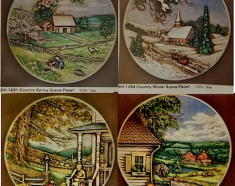 Unpainted Ceramic Bisque Choice of Wall Plates featuring the 4 Seasons Ready to Paint Home Decor Paint Your Own U Paint Ceramic Bisque