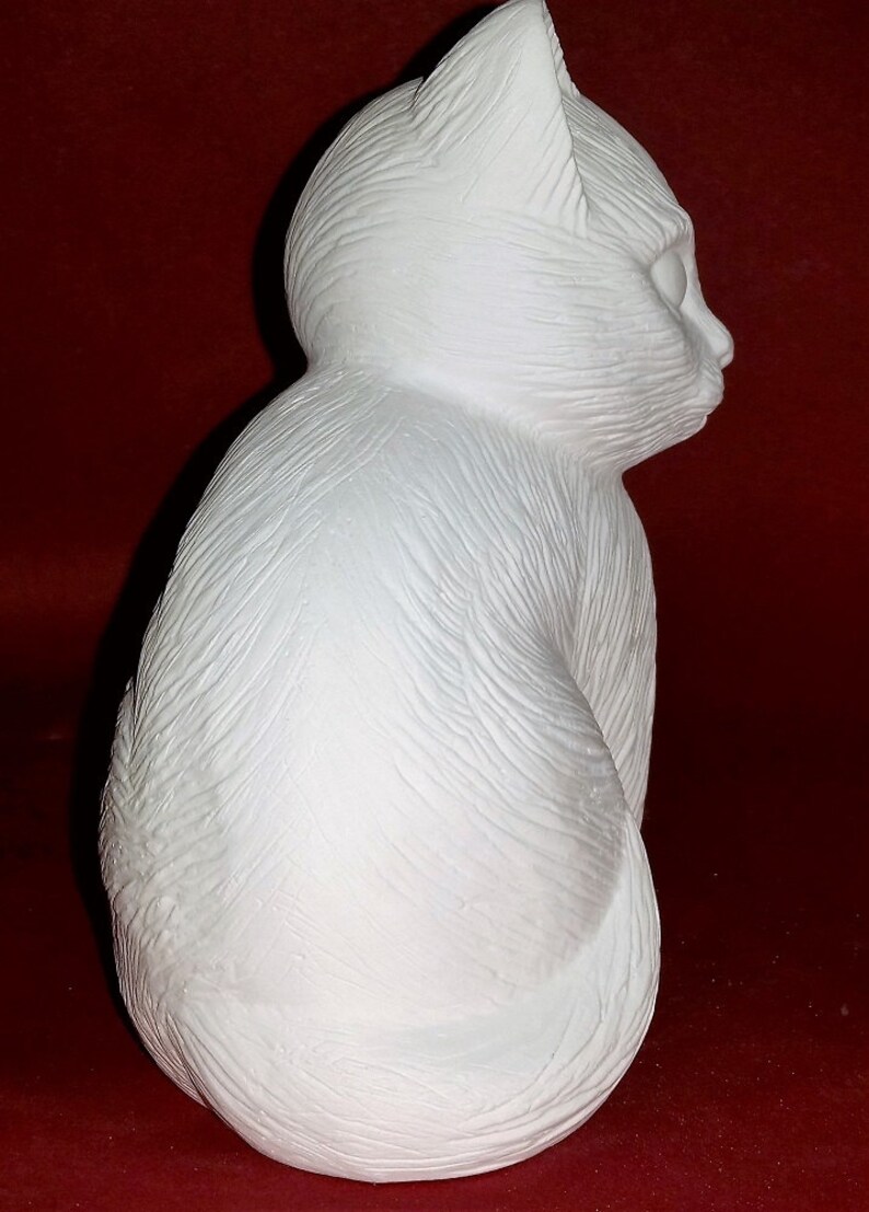 Ready to Paint Sitting Cat Home Decor Unpainted Ceramic Bisque Etsy