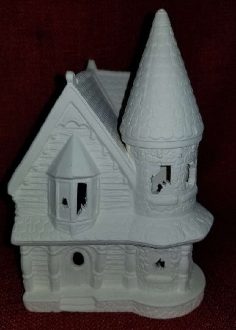 Haunted Halloween Village Unpainted Ceramic Bisque Each or SET Etsy