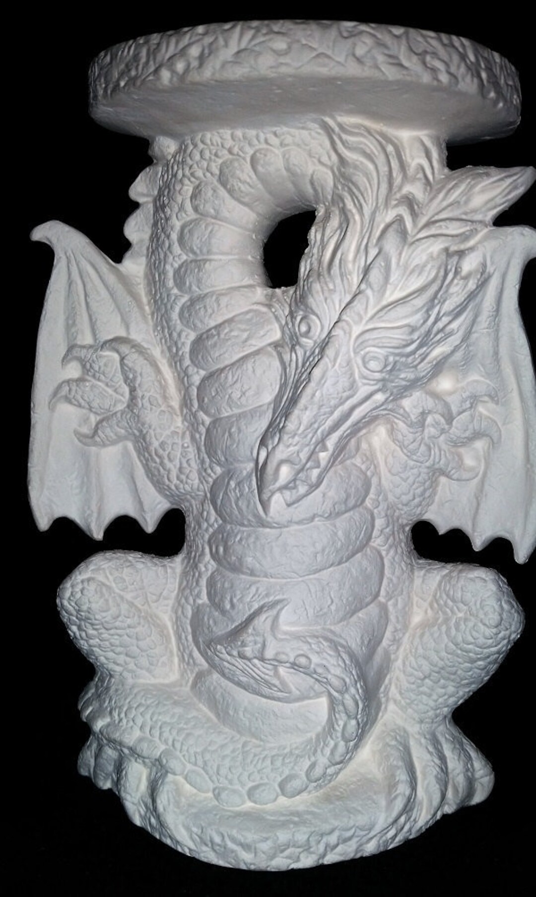 Unpainted Ceramic Dragon Candle Holder for Pillar Candles Paint Your