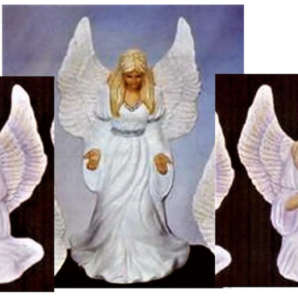 Unpainted Ceramic Bisque Angel Paint Your Own  Choice of Standing Angel with Outstretched Arms, Sitting Angel, Kneeling Angel-Ready to Paint