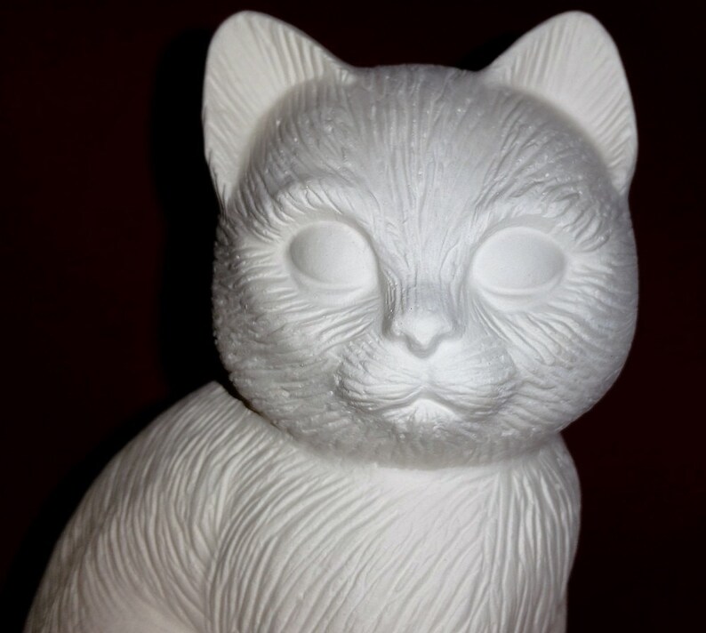 Ready to Paint Sitting Cat Home Decor Unpainted Ceramic Bisque Etsy