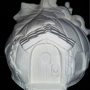 Unpainted Ceramic Pumpkin Fairy House Fairy Garden - Ready to Paint Ceramic Bisque Paint Your Own Pottery - U Paint Ceramic Bisque