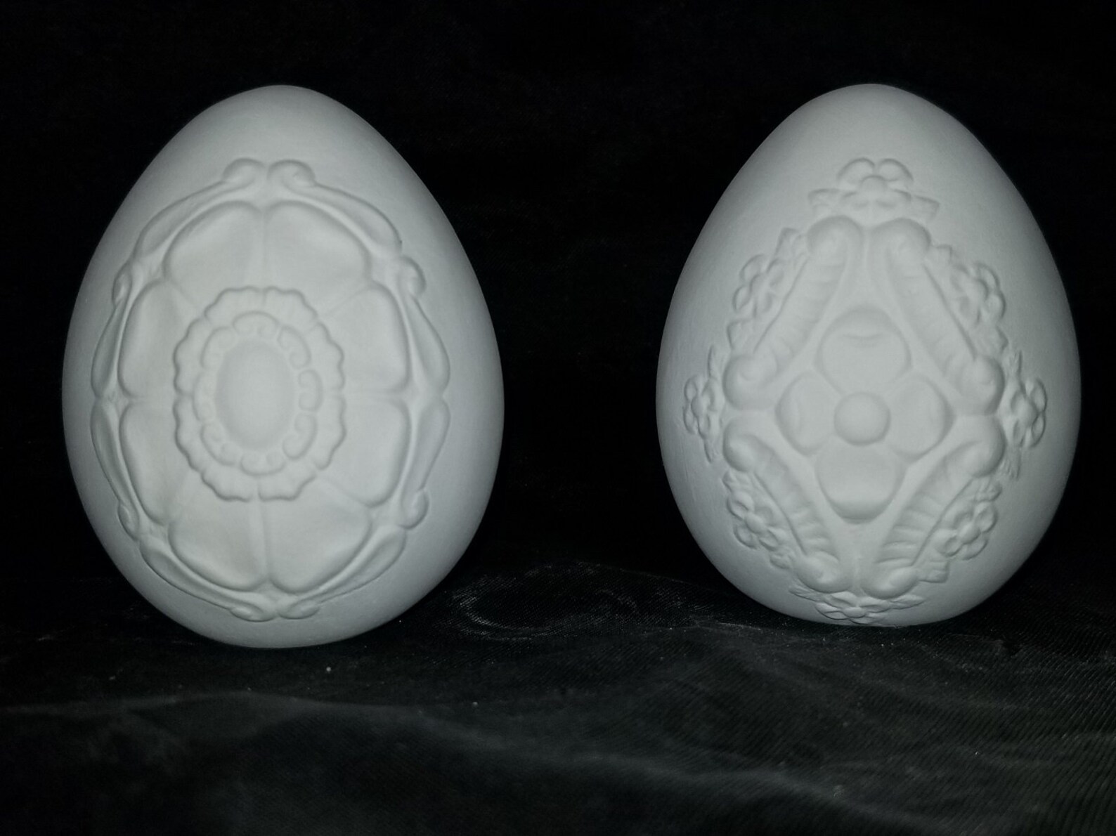 Unpainted Ceramic Bisque 6 EASTER EGGS Decorative Ready to Etsy