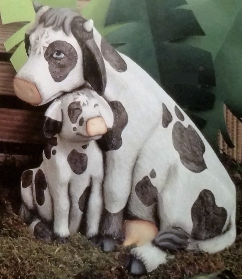 Ready to Paint Ceramic Bisque COWS Mom and Baby Cow Unpainted Etsy