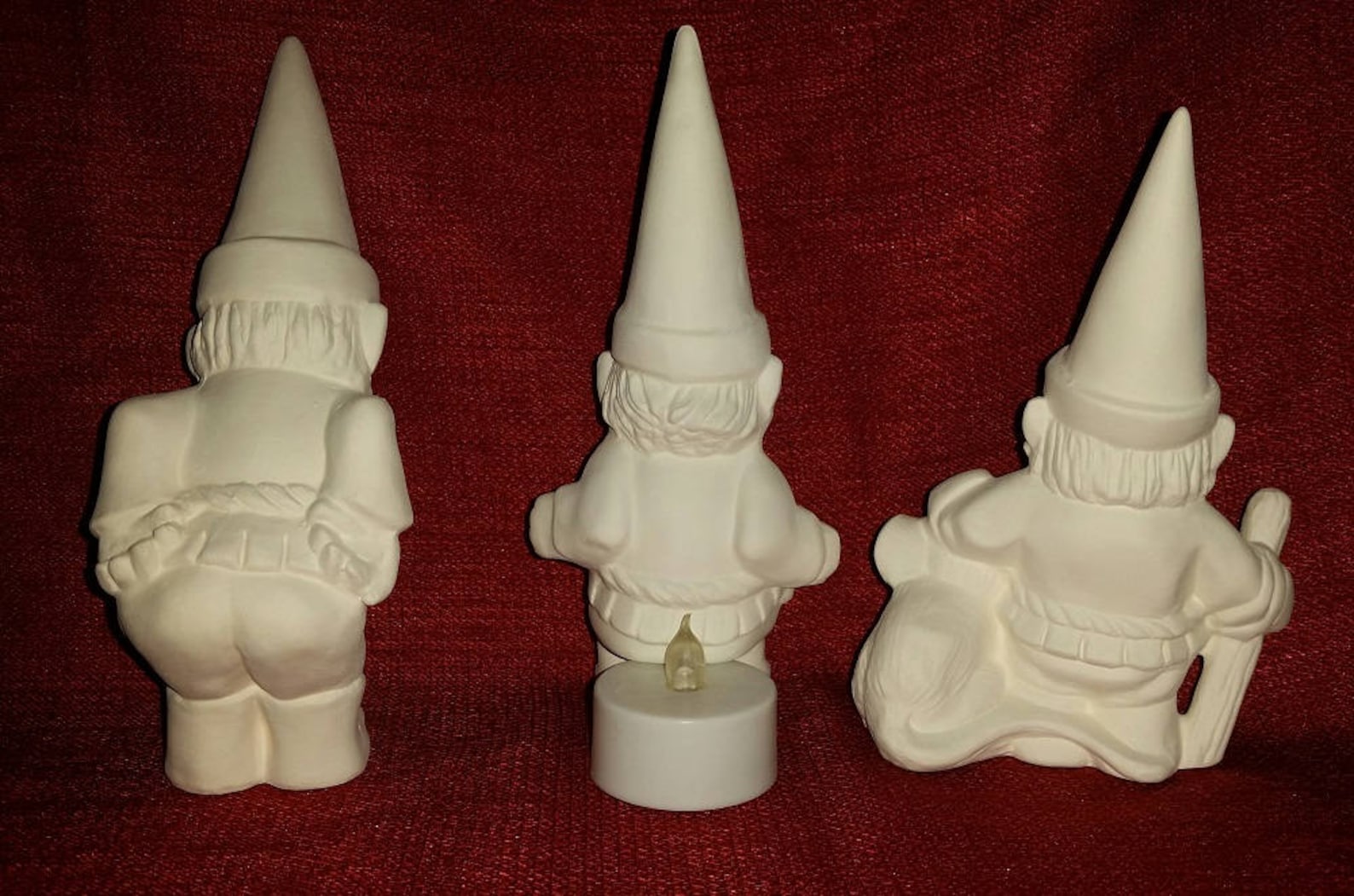 Ready to Paint Set of 3 Gnomes Fairy Garden Set of Dwarves Etsy