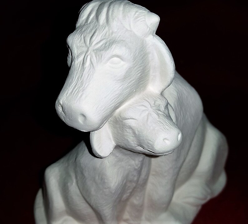 Ready to Paint Ceramic Bisque COWS Mom and Baby Cow Unpainted Etsy