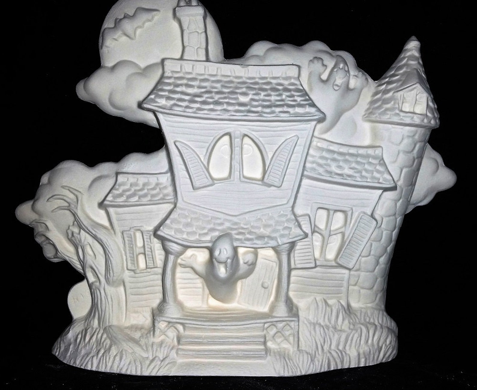 Spooky Halloween Haunted House Ready to Paint Ceramic Bisque Etsy