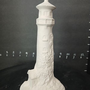 Unpainted Ceramic Lighthouse with or without inscription - Unpainted Ceramic  Your Own Pottery Ceramic Bisque