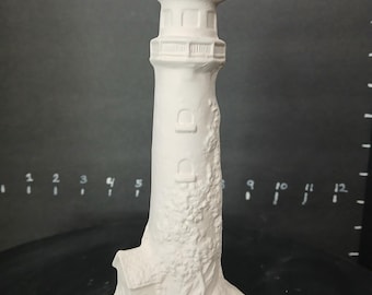 Unpainted Ceramic Lighthouse: DIY Craft Ready to Paint
