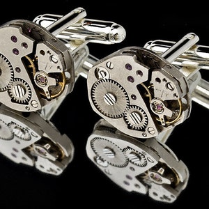 Breguet SWISS MADE lobende Silber 925 oder Gold Steampunk Ellipsen Manschettenknöpfe 18mm x 15mm Rubin Jeweled Herrenschmuck Manschettenknöpfe Hochzeiten