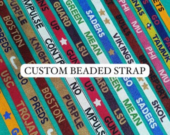 Correa de bolso con cuentas personalizada, correa de bolso personalizada, correa de hombro boho hecha a mano, linda correa de bolso con cuentas, regalo para ella, regalo de cumpleaños para ella