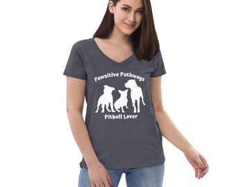 Pitbull Lover Womens V-Neck TShirt