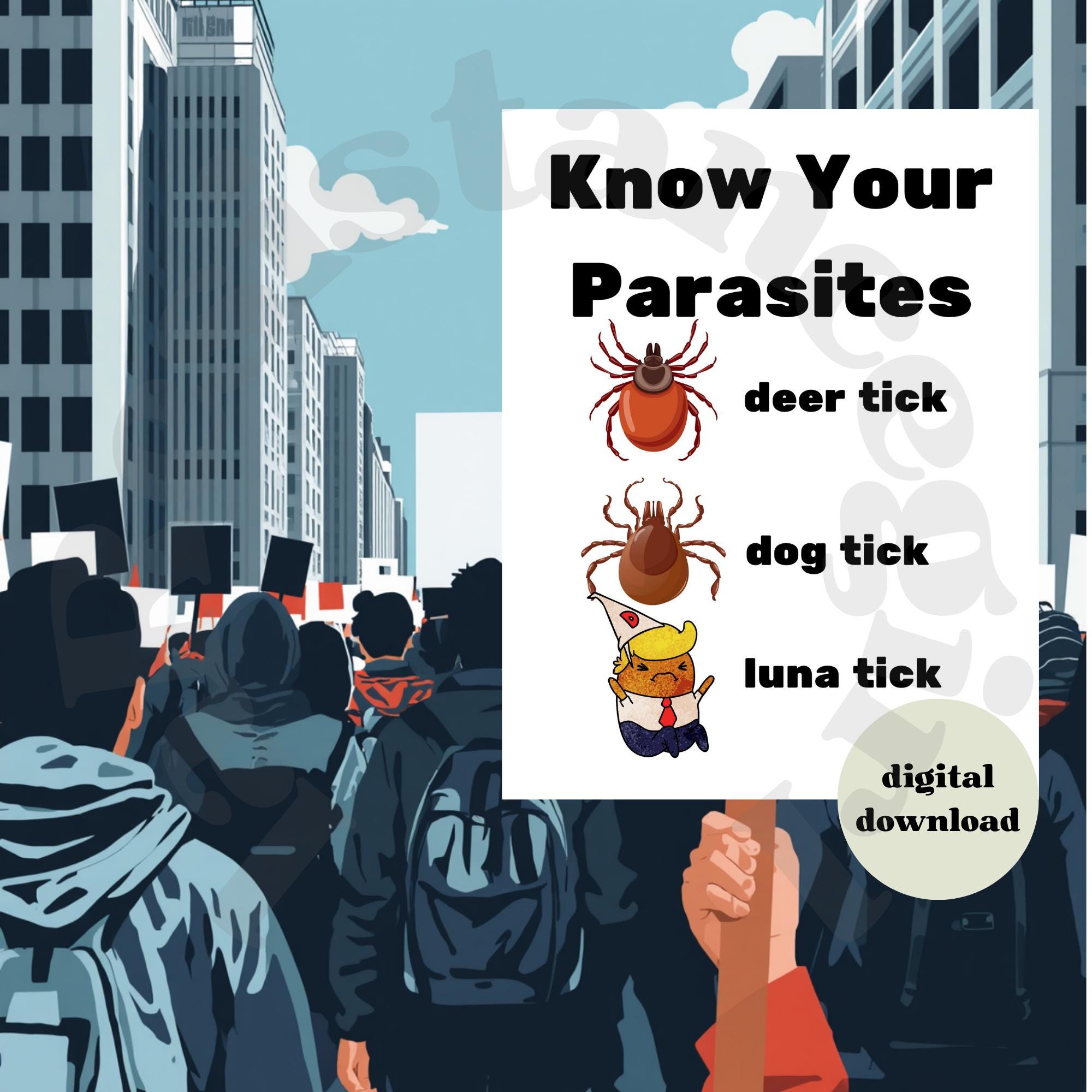 Parasite Sign Language Know Your Parasites Satire Print, Political Humor Protest Sign (digital ...