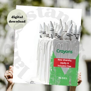 MAGA Crayon Box Satirtryck, Politisk Humor Protestskylt (Digital Nedladdning)
