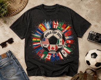 Camiseta internacional de fútbol 2026, camiseta para aficionados al fútbol mundial, camiseta de fútbol Comfort Colors World, camiseta gráfica para el día del partido, regalo para amantes del fútbol.