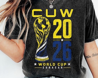 Camiseta de Curazao para el Mundial 2026, Camiseta de aficionado al fútbol de CUW, Camiseta conmemorativa del fútbol de Curazao, Camiseta vintage con estampado de fútbol, Camiseta urbana para aficionados al deporte