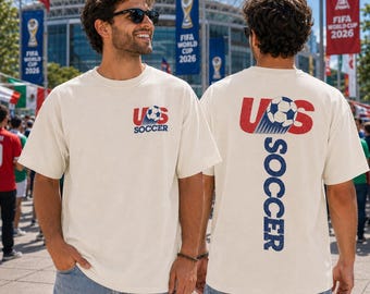 Camiseta de fútbol de EE. UU., camiseta vintage para aficionados al fútbol, camiseta Comfort Colors delantera y trasera, regalo para seguidores del fútbol americano, camiseta para el día del partido de la Copa del Mundo.