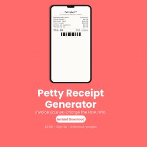 May include: A digital graphic featuring a smartphone displaying a PettyMart receipt with line items for Wasted prime years, Stolen hoodie, Emotional labor, Trust issues, Walking on eggshells, and Therapy co-pay, followed by a barcode and text.