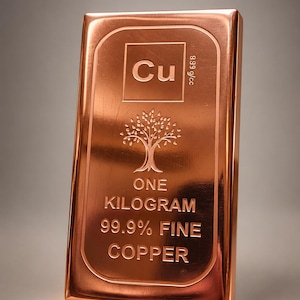 Lingot de cuivre fin à 99,9 %, 500 g, 1 kg, 5 kg et 10 kg disponibles, lingot de cuivre de qualité supérieure pour investissement, décoration de luxe Vastu, dimension 11,5 x 5 x 0,5 cm