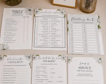 Paquete de juegos para bodas, paquete para despedida de soltera, actividades para la recepción (PDF de descarga instantánea)