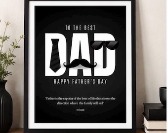 Plantilla editable para tarjeta del Día del Padre / Plantilla de Canva para la mejor tarjeta de papá / Tarjeta de felicitación imprimible para el Día del Padre / Descarga instantánea Regalo DIY para papá