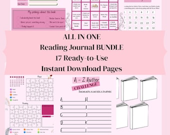 Diario de lectura imprimible: páginas para registrar y reseñar libros / Insertos de agenda editables