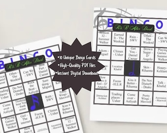 Juego de bingo de R&B / Juego de fiesta con música lenta de los 2000 (Descarga imprimible)