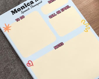 Notas Post-it® personalizadas para logopedas: Lista de tareas retro con estilo de dibujo
