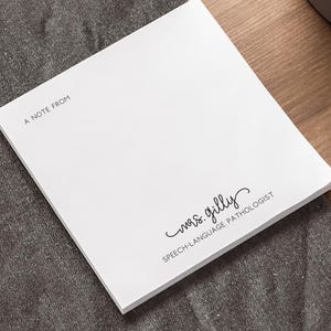 Personalized Speech-Language Pathologist Post-it® Note Pads, Gift for Speech Therapist, Custom Minimalist Sticky Notes