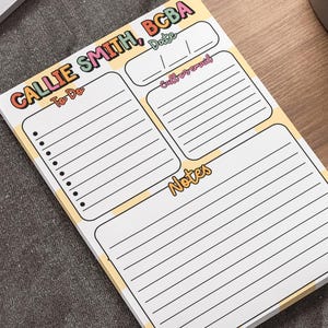 Personalized Behavior Analyst Post-it® Note, Bcba To Do List Pad, Gift for BCBA, Custom Notes