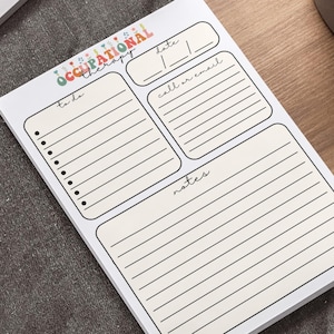 Floral Occupational Therapy Post-it® Notes, Occupational Therapist To Do List, Gift for OT OTA, 4x6" Sticky Notes