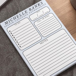 Personalisierte Logopädin Post-it® Notizblöcke, moderne benutzerdefinierte SLP Aufgabenliste, geschlechtsneutrales Geschenk für Logopäden und Pathologen