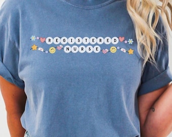 Registered Nurse Friendship Bracelet Shirt, Retro Group RN Tee, Matching Nurse Tees, Gift for Nurse, Comfort Colors 1717