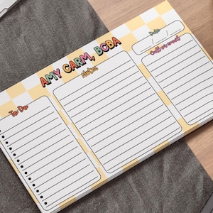 Personalized BCBA Sticky Note Pad, Retro 10x6 large custom to do list, Gift for behavior analyst, Aba Notes