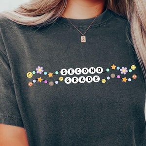 Second Grade Teacher Friendship Bracelet shirt, Comfort Colors 2nd grade tee, cute teacher shirts, gift for teacher