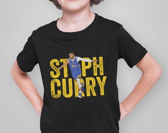Youth Steph Curry shirt, Kids size Golden State Basketball, Girls Boys Golden state game day shirt