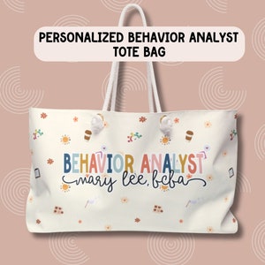 Personalized Behavior Analyst bag, Tote bag for BCBA, gift for BCBA, bag for aba