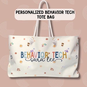 Borsa personalizzata per la tecnologia comportamentale, borsa tote per RBT, regalo per terapista comportamentale, borsa per terapista ABA