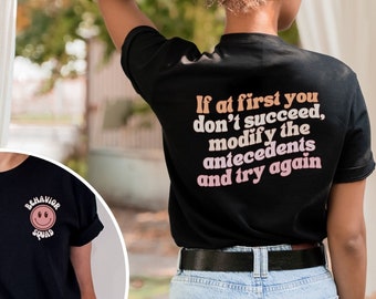 Camiseta RBT, camiseta BCBA, análisis de comportamiento aplicado, camiseta unisex ABA