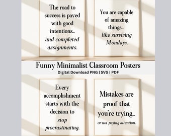Funny Sarcastic Classroom Poster, Motivational Decor (Digital Download)